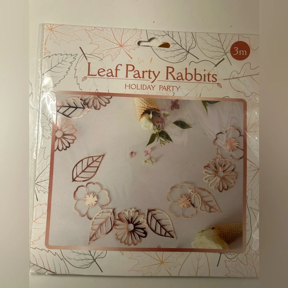 Rose gold flower and leaves cut out,3-packs,bridal shower,birthday parties,teach